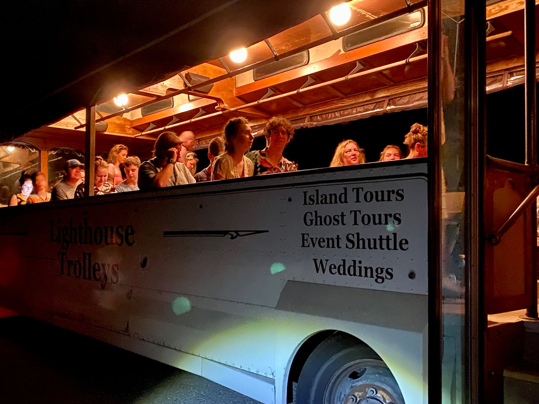 The Lighthouse Trolley on an evening island tour